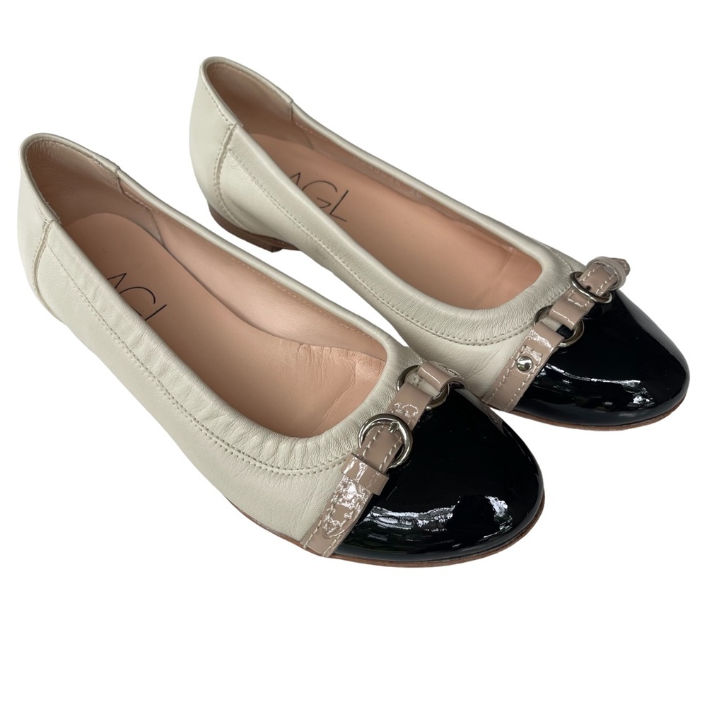 AGL Monika Cap Toe Ballet Flats Tan Made in Italy Women’s Size 36/6